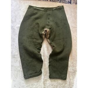 H &E Ltd Leicester 1952 Trousers Inner Men 6 Green Army Winter Liner Fleece Wool
